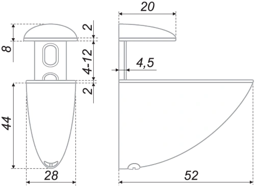 Полкодержатель P505AB.2 Полкодержатель P505AB.2