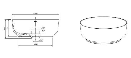 Раковина ARROW AP41025B-A накладная Раковина ARROW AP41025B-A накладная