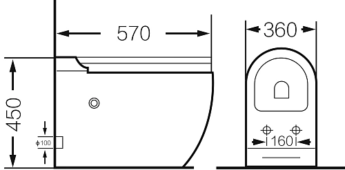 Унитаз приставной GROSSMAN GR-PR5502 impuls 570x360x450 белый с тонкой крышкой Унитаз приставной GROSSMAN GR-PR5502 impuls 570x360x450 белый с тонкой крышкой