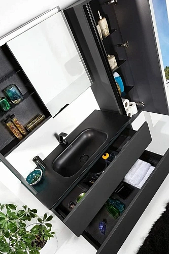 Зеркальный шкаф Armadi Art Vallessi 100 546-A matt антрацит мат. с подсветкой Зеркальный шкаф Armadi Art Vallessi 100 546-A matt антрацит мат. с подсветкой