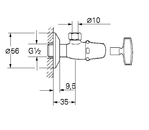 Вентиль угловой 1/2 дюйма GROHE Atlanta, хром (22917000) Вентиль угловой 1/2 дюйма GROHE Atlanta, хром (22917000)