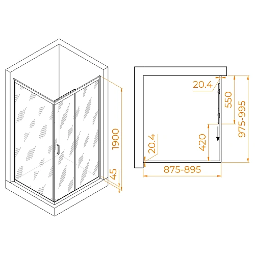 Душевой уголок RGW PA-245B 900x1000 мм 410824590-14 черный Easy Clean Душевой уголок RGW PA-245B 900x1000 мм 410824590-14 черный Easy Clean