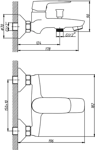 Смеситель для ванны STWORKI Ставангер SV-02cr 550864 Смеситель для ванны STWORKI Ставангер SV-02cr 550864