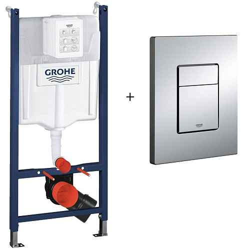 Инсталляция для унитаза GROHE Rapid SL (38840000) с панелью смыва Skate Cosmopolitan Инсталляция для унитаза GROHE Rapid SL (38840000) с панелью смыва Skate Cosmopolitan