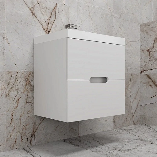 Тумба под раковину Style Line Матис 60 см ЛС-00002444 подвесная, белый матовый Тумба под раковину Style Line Матис 60 см ЛС-00002444 подвесная, белый матовый