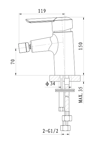Смеситель для биде Wonzon & Woghand Baroque, хром (WW-195001-CR) Смеситель для биде Wonzon & Woghand Baroque, хром (WW-195001-CR)