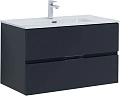 Тумба под раковину Aquanet Алвита New 90 2 ящика, антрацит 00303919 Тумба под раковину Aquanet Алвита New 90 2 ящика, антрацит 00303919