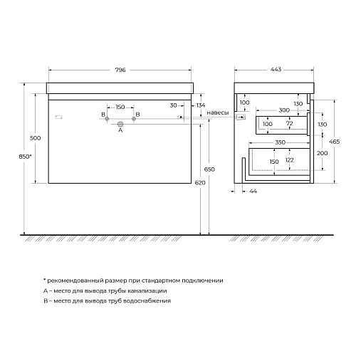 Тумба под раковину CEZARES GIUBILEO-N-80-1C-SO-BL Bianco Lucido 796x443 подвесная Тумба под раковину CEZARES GIUBILEO-N-80-1C-SO-BL Bianco Lucido 796x443 подвесная