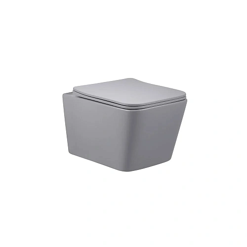 Унитаз подвесной Vincea Q-Line VT1-12MG безободковый, матовый серый, ультратонкое сиденье soft-close Унитаз подвесной Vincea Q-Line VT1-12MG безободковый, матовый серый, ультратонкое сиденье soft-close