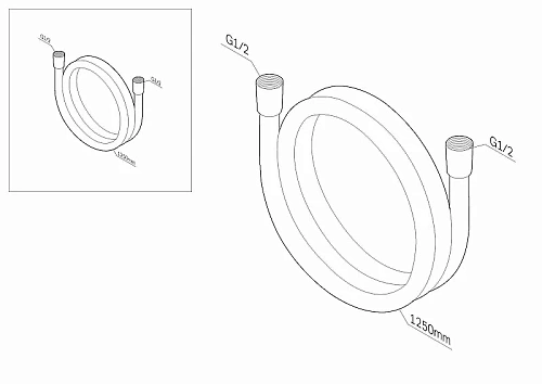 Душевой шланг AM.PM F0412122 1,25 м, черный Душевой шланг AM.PM F0412122 1,25 м, черный