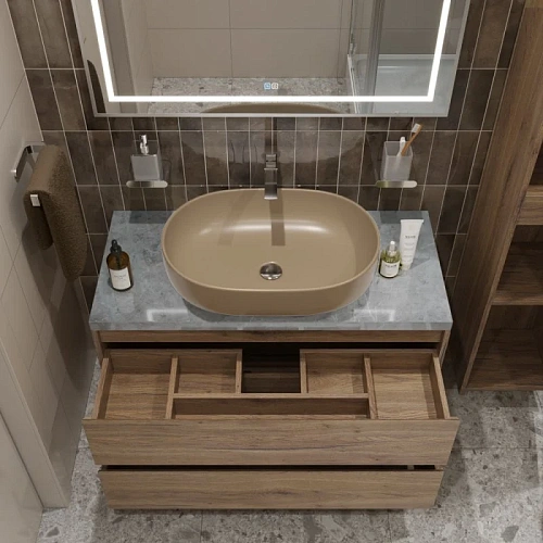 Тумба со столешницей и раковиной BelBagno KRAFT 100 kraft100rt-kepmgl-1084h316-set подвесная KRAFT100RT-KEPMGL-1084-H316-SET Тумба со столешницей и раковиной BelBagno KRAFT 100 kraft100rt-kepmgl-1084h316-set подвесная KRAFT100RT-KEPMGL-1084-H316-SET