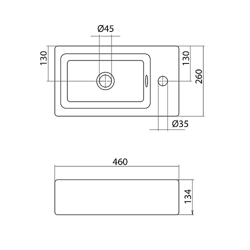 Раковина Santek Эрис 46 отверстие под смеситель справа 1WH301972 1.WH30.1.972 Раковина Santek Эрис 46 отверстие под смеситель справа 1WH301972 1.WH30.1.972