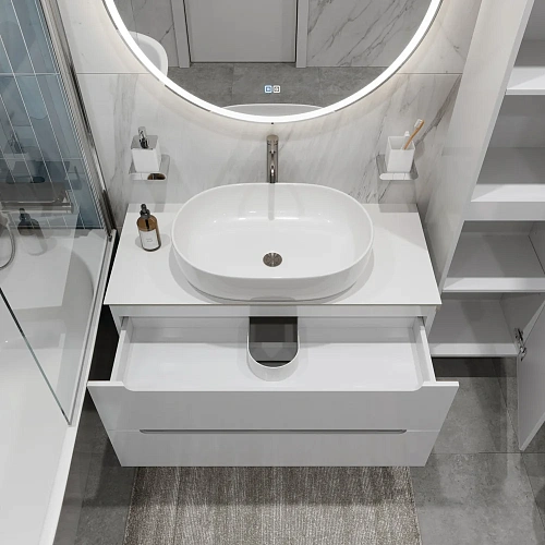 Тумба со столешницей и раковиной BelBagno ETNA 100 etna100bl-kepbo-1084-set подвесная ETNA100BL-KEPBO-1084-SET Тумба со столешницей и раковиной BelBagno ETNA 100 etna100bl-kepbo-1084-set подвесная ETNA100BL-KEPBO-1084-SET