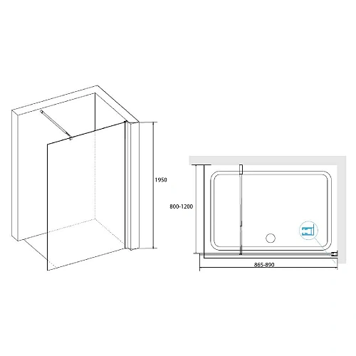 Душевая перегородка RGW Walk In WA-02-1 900 мм 411002109-41 хром, Easy Clean Душевая перегородка RGW Walk In WA-02-1 900 мм 411002109-41 хром, Easy Clean