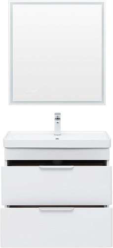 Тумба под раковину Aquanet Ирис new 710 белый глянец (2 ящика) 00310145 Тумба под раковину Aquanet Ирис new 710 белый глянец (2 ящика) 00310145