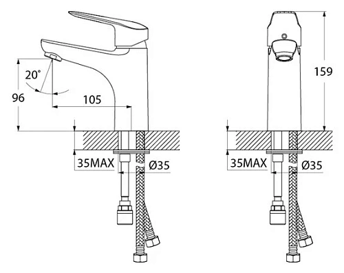 Смеситель для раковины Iddis Torr TORSB00i08 с Гигиенический душем Смеситель для раковины Iddis Torr TORSB00i08 с Гигиенический душем