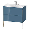 Картинка анонса товара «тумба с раковиной duravit xviu xv4710eb147c 80 см каменно-синий глянцевый»