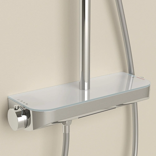 Душевая система SANCOS Teo SC11002CH c термостатом, встроенным изливом, с регулировкой по высоте, хром Душевая система SANCOS Teo SC11002CH c термостатом, встроенным изливом, с регулировкой по высоте, хром