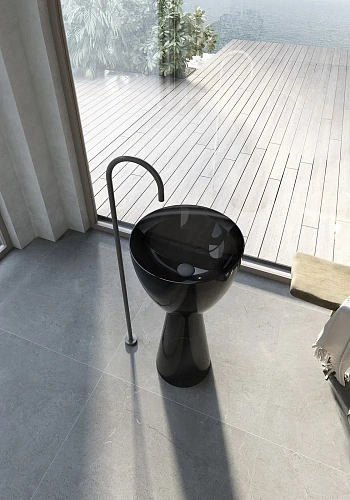 Раковина ABBER Kristall AT2703Onyx отдельностоящая, прозрачная, черная Раковина ABBER Kristall AT2703Onyx отдельностоящая, прозрачная, черная