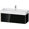 Картинка анонса товара «тумба под раковину duravit xviu xv42380b140 подвесная 118.4 см черный глянцевый»