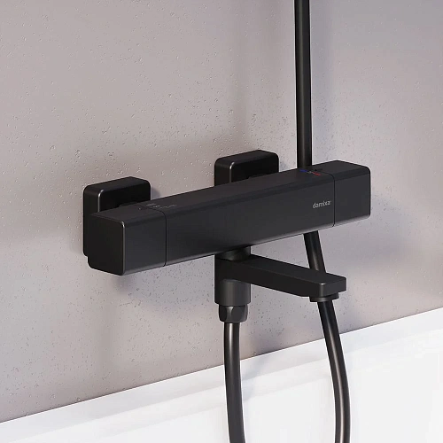 Смеситель для ванны Damixa Gala 533000300 термостатический черный Смеситель для ванны Damixa Gala 533000300 термостатический черный