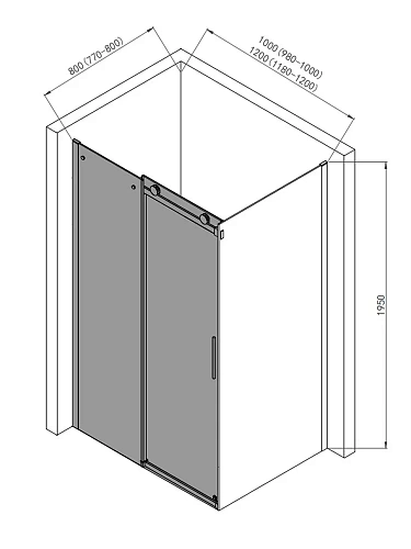 Боковая стенка AQUAme AQM4203F стекло 8мм, цвет профиля хром 800x1950 Боковая стенка AQUAme AQM4203F стекло 8мм, цвет профиля хром 800x1950