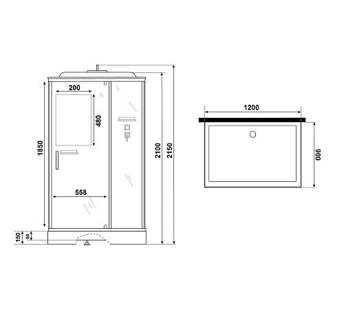 Душевая кабина Niagara Standart ST120/90/15Q (120х90х215) прямоугольник, поддон 15см, распашная, проф.белый Душевая кабина Niagara Standart ST120/90/15Q (120х90х215) прямоугольник, поддон 15см, распашная, проф.белый
