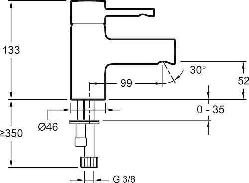 Смеситель для раковины Jacob Delafon Cuff E98297-CP Смеситель для раковины Jacob Delafon Cuff E98297-CP