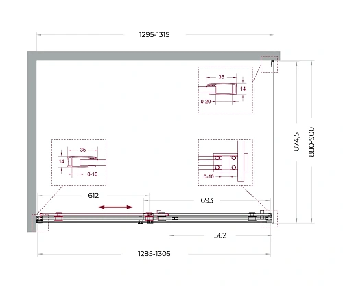 Душевой уголок BelBagno SOFT_CLOSE-2-AH-1-130/90-C-GM 130x90 см, профиль оружейная сталь, стекло прозрачное Душевой уголок BelBagno SOFT_CLOSE-2-AH-1-130/90-C-GM 130x90 см, профиль оружейная сталь, стекло прозрачное
