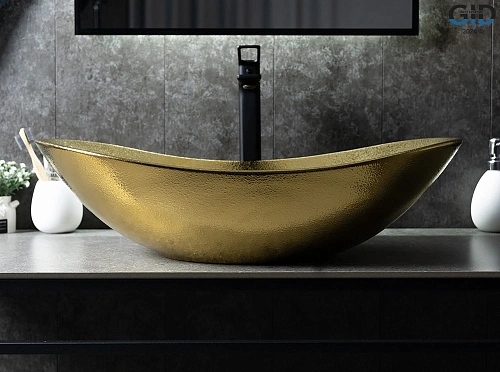 Раковина Gid Gd9811 53340 накладная золотая 61x37x15 Раковина Gid Gd9811 53340 накладная золотая 61x37x15
