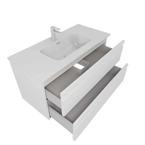 Тумба с раковиной Aquatek ВЕГА 100см AQ77100-MW белый матовый, подвесная Тумба с раковиной Aquatek ВЕГА 100см AQ77100-MW белый матовый, подвесная