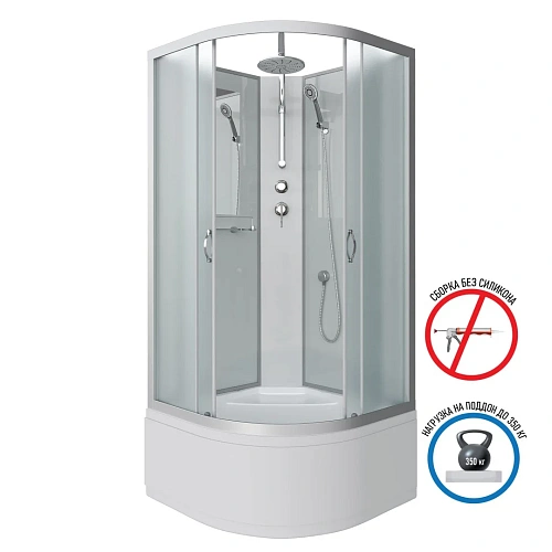 Душевая кабина Niagara Classic NG-2308-14BKT (900х900х2100) высокий поддон (40см) стекло матовое 23081424BKT Душевая кабина Niagara Classic NG-2308-14BKT (900х900х2100) высокий поддон (40см) стекло матовое 23081424BKT