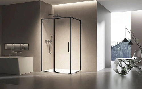 Душевой уголок Vincea Slim 8mm VSR-6SL9011CLB, 1100x900, черный, стекло прозрачное Душевой уголок Vincea Slim 8mm VSR-6SL9011CLB, 1100x900, черный, стекло прозрачное