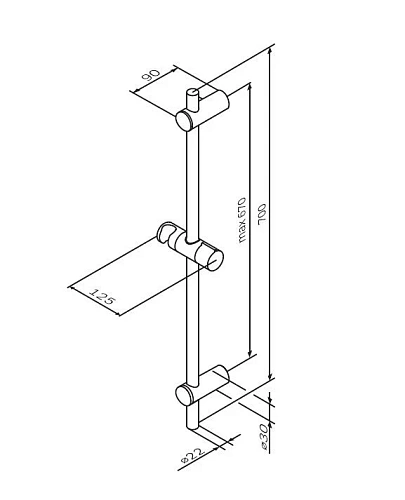 Душевая штанга AM.PM Gem F0390000 хром Душевая штанга AM.PM Gem F0390000 хром