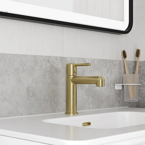 Смеситель для раковины IDDIS Aiger (AIGMG00i01) золотой матовый Смеситель для раковины IDDIS Aiger (AIGMG00i01) золотой матовый