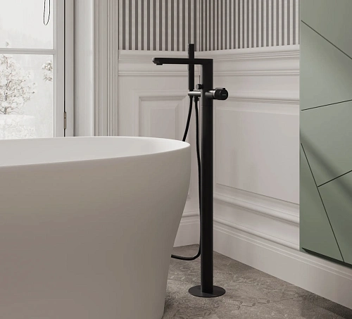 Смеситель для ванны Allen Brau Liberty 5.33012-31 (с внутренней частью) черный матовый Смеситель для ванны Allen Brau Liberty 5.33012-31 (с внутренней частью) черный матовый