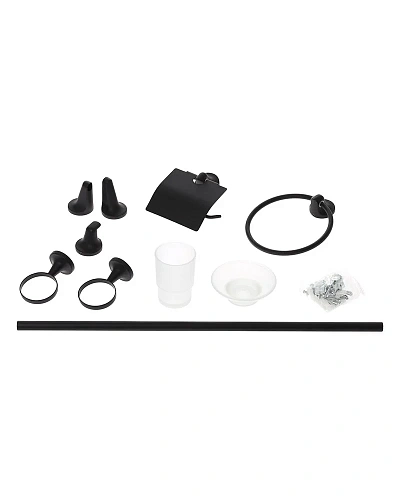 Комплект аксессуаров Orange Y01-888b для ванной комнаты (6 предметов) чёрный Комплект аксессуаров Orange Y01-888b для ванной комнаты (6 предметов) чёрный