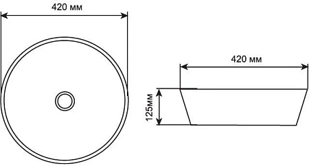 Раковина Aquanet Smart-1-MB 42 накладная, черная матовая SMART-1-MB Раковина Aquanet Smart-1-MB 42 накладная, черная матовая SMART-1-MB