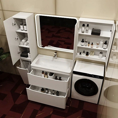 Тумба под раковину Style Line Бергамо мини 90 (2 ящ.) Люкс антискрейтч белый, PLUS напольная СС-00002361 Тумба под раковину Style Line Бергамо мини 90 (2 ящ.) Люкс антискрейтч белый, PLUS напольная СС-00002361