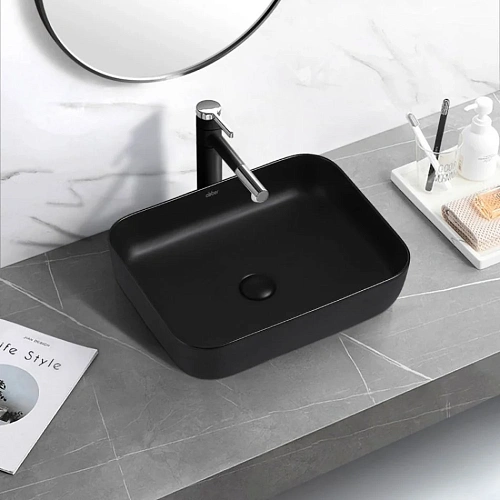 Раковина ABBER Rechteck AC2202MB накладная, черная матовая Раковина ABBER Rechteck AC2202MB накладная, черная матовая