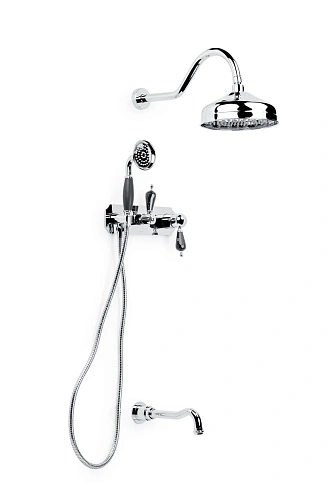 Душевая система Boheme Tradizionale Nero c черным Swarowski встраиваемая 268-BSW хром Душевая система Boheme Tradizionale Nero c черным Swarowski встраиваемая 268-BSW хром