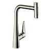 Картинка анонса товара «смеситель для кухни hansgrohe 300, с вытяжным душем, 2jet, sbox 73867800, под сталь»