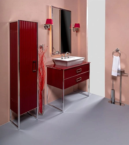 Тумба под раковину Boheme MONACO 100см h74см бордо глянец + хром под раковину чашу 867-100-RCR Тумба под раковину Boheme MONACO 100см h74см бордо глянец + хром под раковину чашу 867-100-RCR