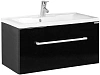 Тумба с раковиной Aquaton Мадрид 80 М черный глянец 1A1268K0MA950