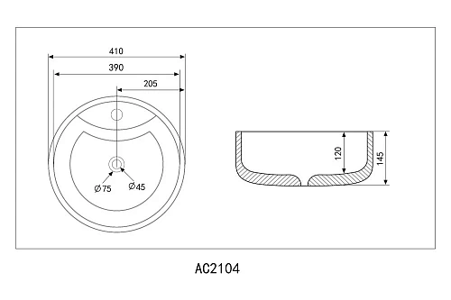 Раковина ABBER Bequem AC2104MB накладная, черная матовая Раковина ABBER Bequem AC2104MB накладная, черная матовая