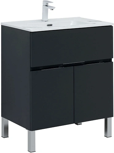 Тумба под раковину Aquanet Алвита new 70 1 ящик, 2 дверцы, антрацит 00303900 Тумба под раковину Aquanet Алвита new 70 1 ящик, 2 дверцы, антрацит 00303900