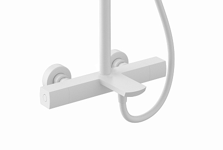 Душевая система Kaiser Cube с термостатом белый матовый 01382-4 Душевая система Kaiser Cube с термостатом белый матовый 01382-4