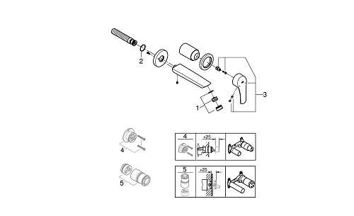 Смеситель для раковины GROHE Eurosmart на два отверстия, S-Size (29337003) Смеситель для раковины GROHE Eurosmart на два отверстия, S-Size (29337003)