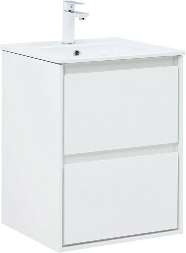 Тумба под раковину Aquanet Милан 50 белый глянец 00336366 подвесная Тумба под раковину Aquanet Милан 50 белый глянец 00336366 подвесная