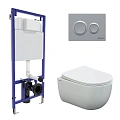 Комплект инсталляции BERGES NOVUM525, с клавишей смыва О2 матовый хром, унитазом VENTAS Rimless и сиденьем Ventas Slim SO, микролифт, быстросъем 043240 Комплект инсталляции BERGES NOVUM525, с клавишей смыва О2 матовый хром, унитазом VENTAS Rimless и сиденьем Ventas Slim SO, микролифт, быстросъем 043240